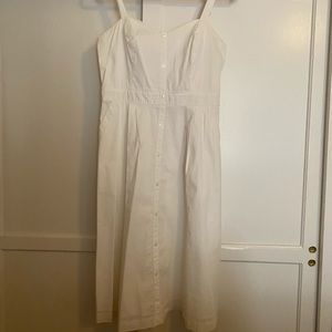 Structured white cotton dress w/ pockets by Guess